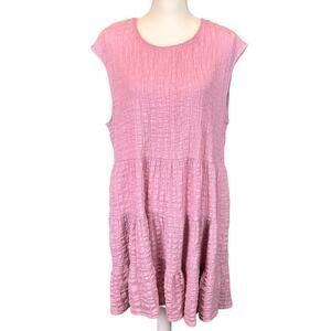 Knox Rose Dress Size XXL Pink Lilac Gauzy Tiered Bohemian Pockets Flirty Casual